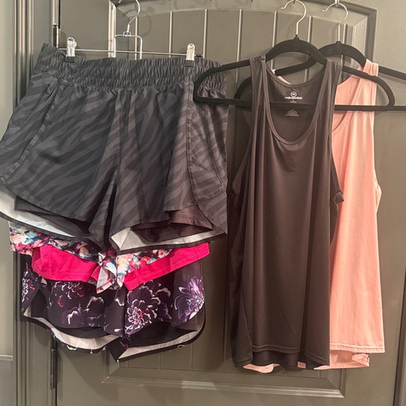 Avia Other - Pink and Black Athletic Shorts and Tank Tops Set
